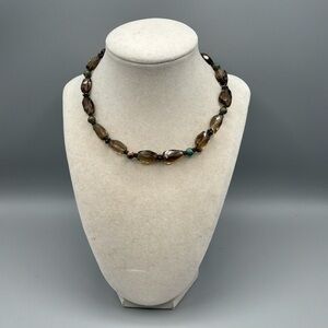 Elegant Brown Beaded Necklace